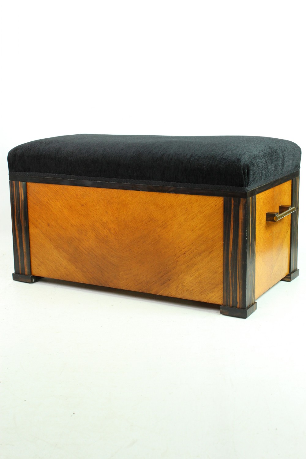 Art Deco Oak & Coromandel Wood Ottoman Coffer Blanket Chest