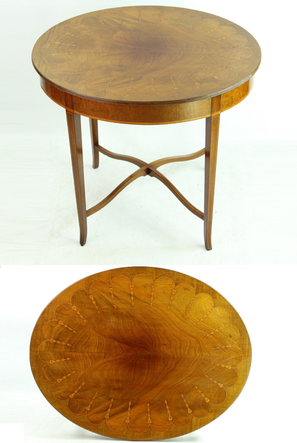 Edwardian Mahogany & Inlaid Oval Side Table