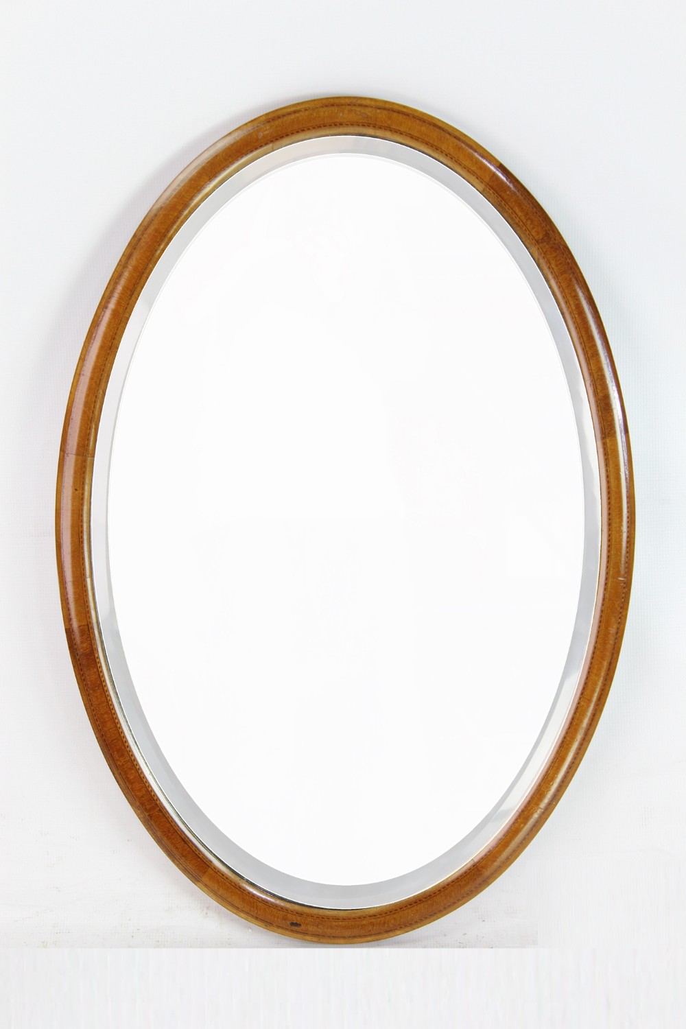 Edwardian Mahogany & Inlaid Oval Mirror