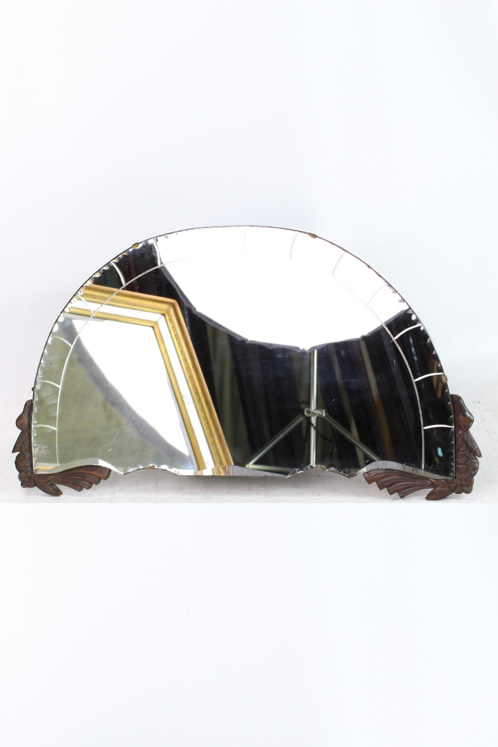 Small Art Deco Frameless Overmantle Mirror