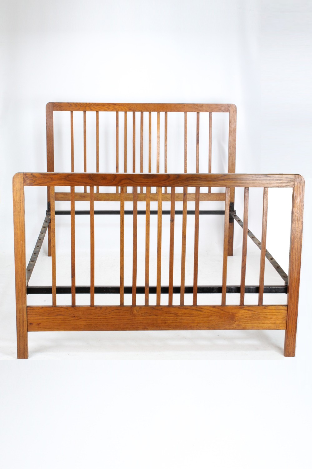 Antique Edwardian Oak Double Bed