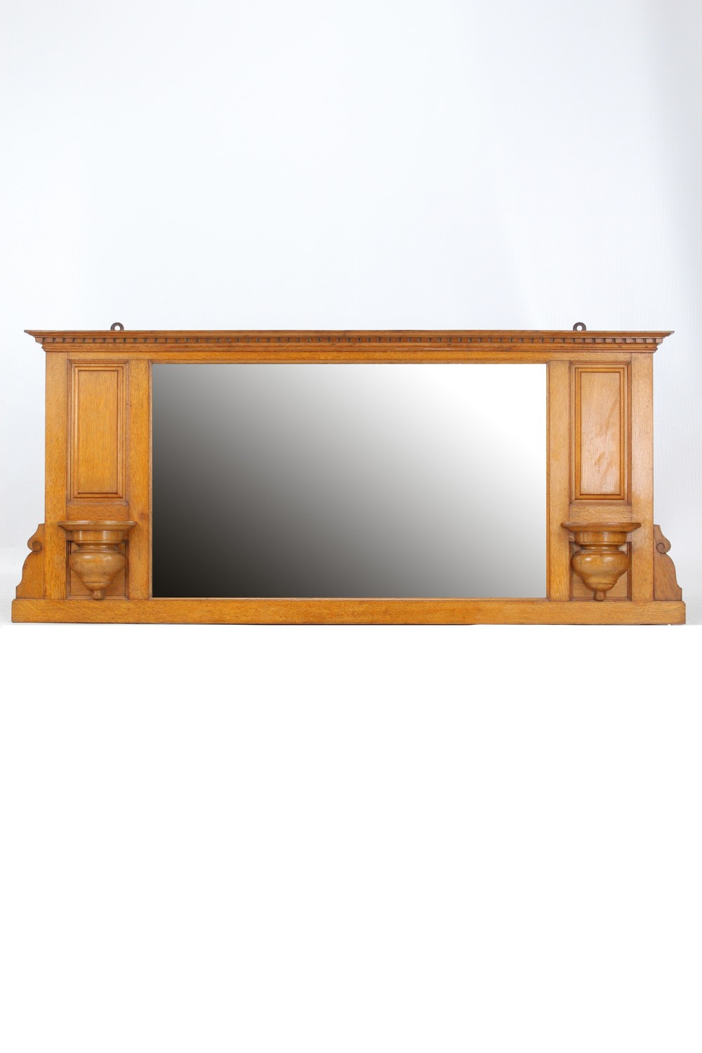Edwardian Oak Overmantle Mirror