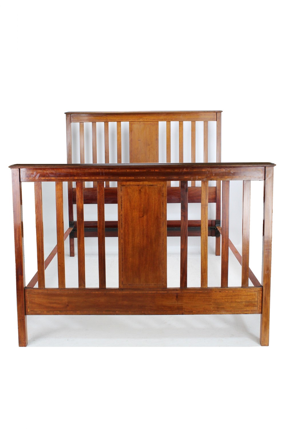 Edwardian Mahogany & Inlaid Double Bed