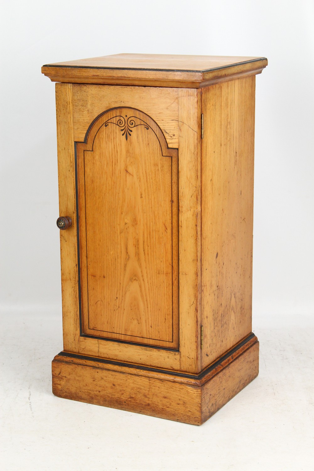 Antique Victorian Ash Bedside Cabinet Cupboard