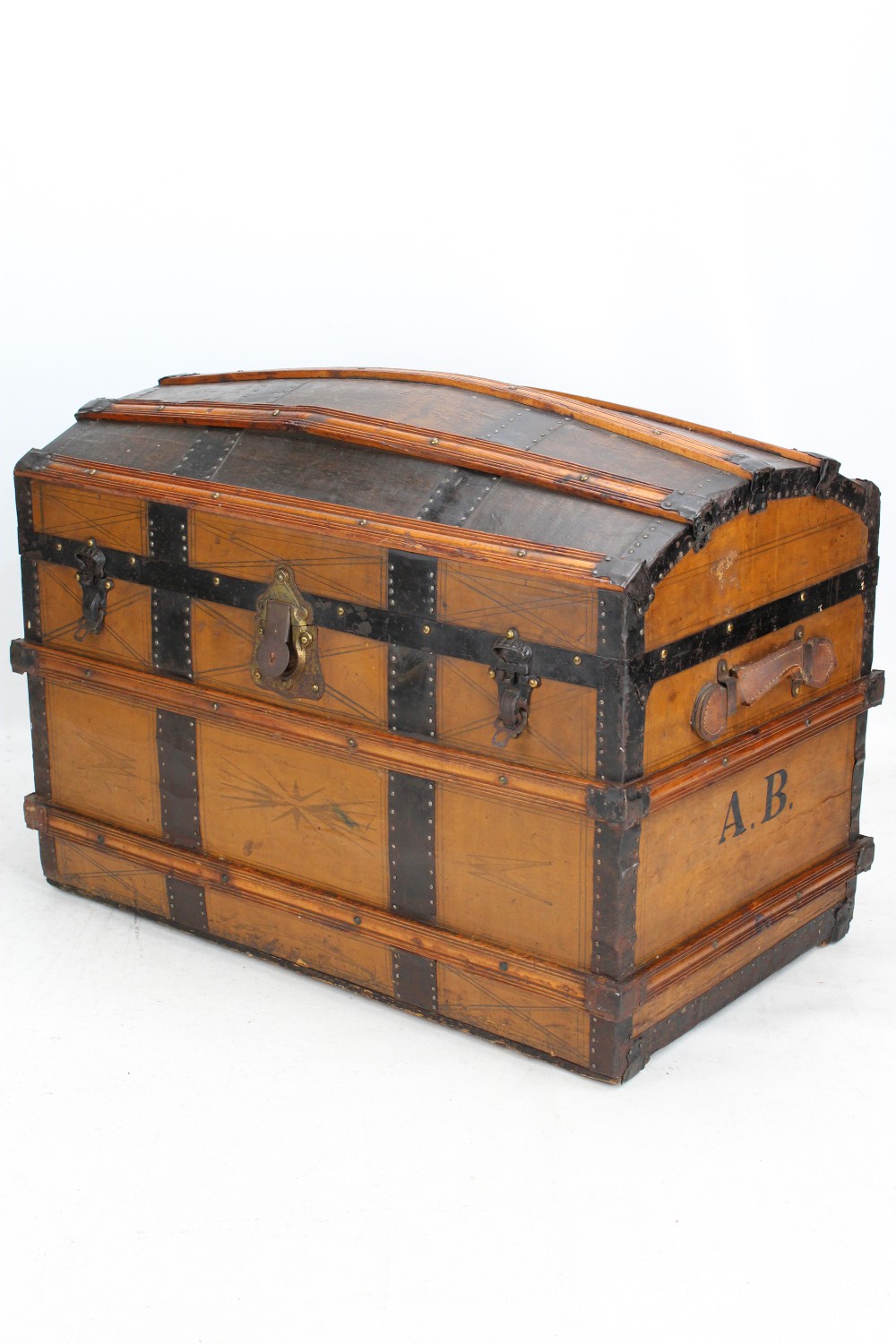 Antique Victorian Dome Top Steamer Trunk