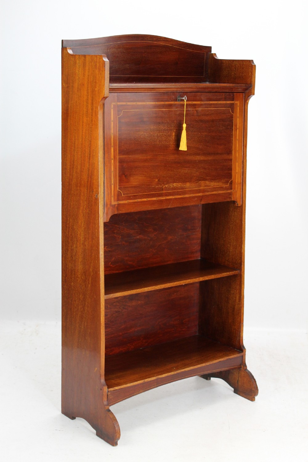 Edwardian Mahogany Hall Bureau Dublin Label