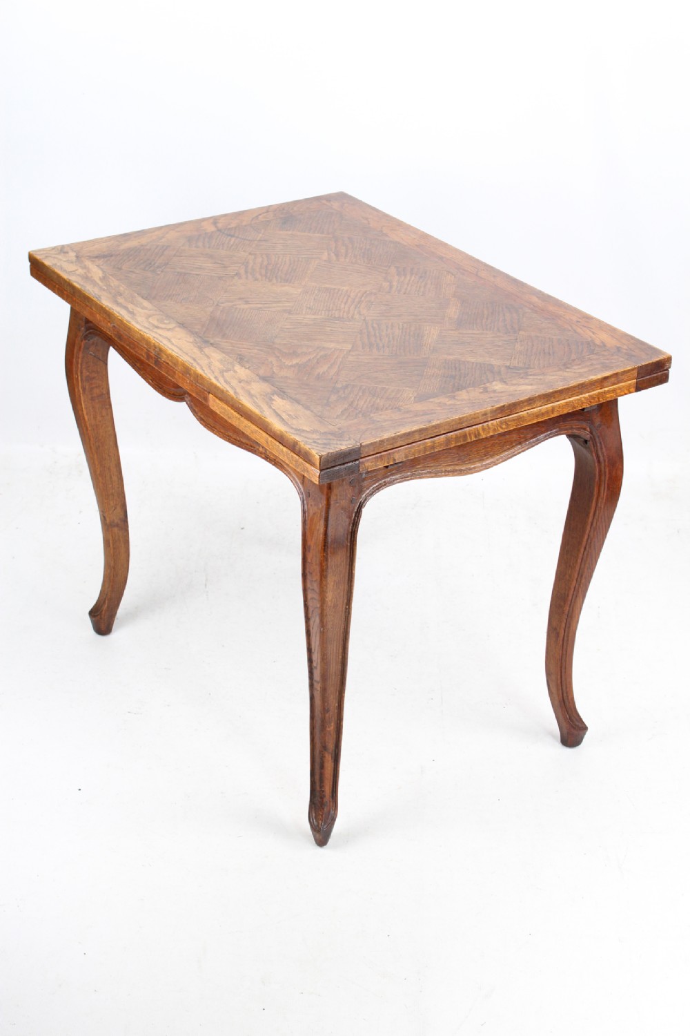 French Oak Parquetry Top Extending Dining Table