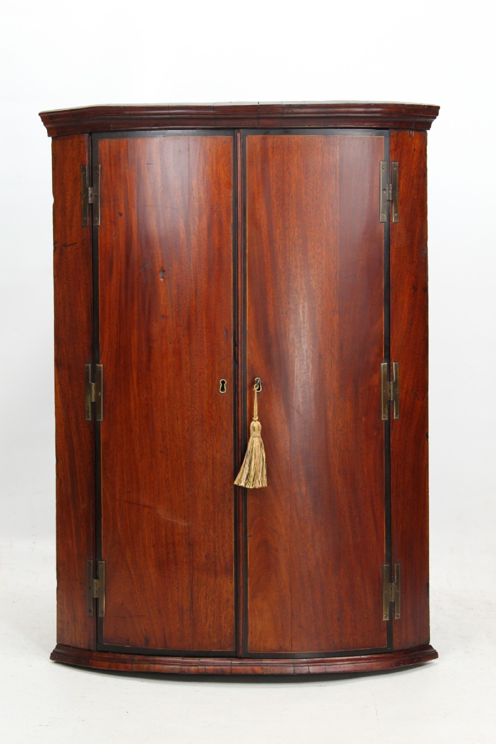 Georgian Mahogany Bow Front Corner Cupboard