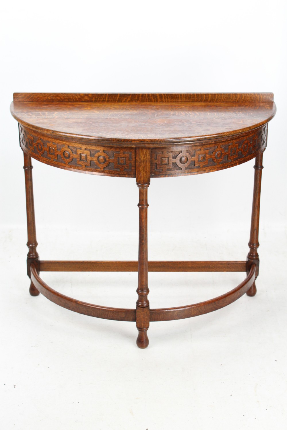 Oak Demi-Lune Hall Console Table 