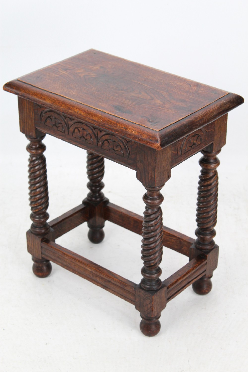 Small Edwardian Oak Stool Coffee Table