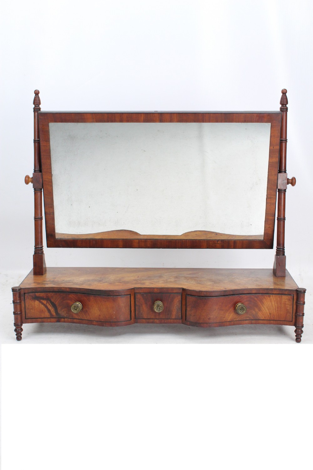 Large Regency Mahogany Dressing Table Toilet Mirror