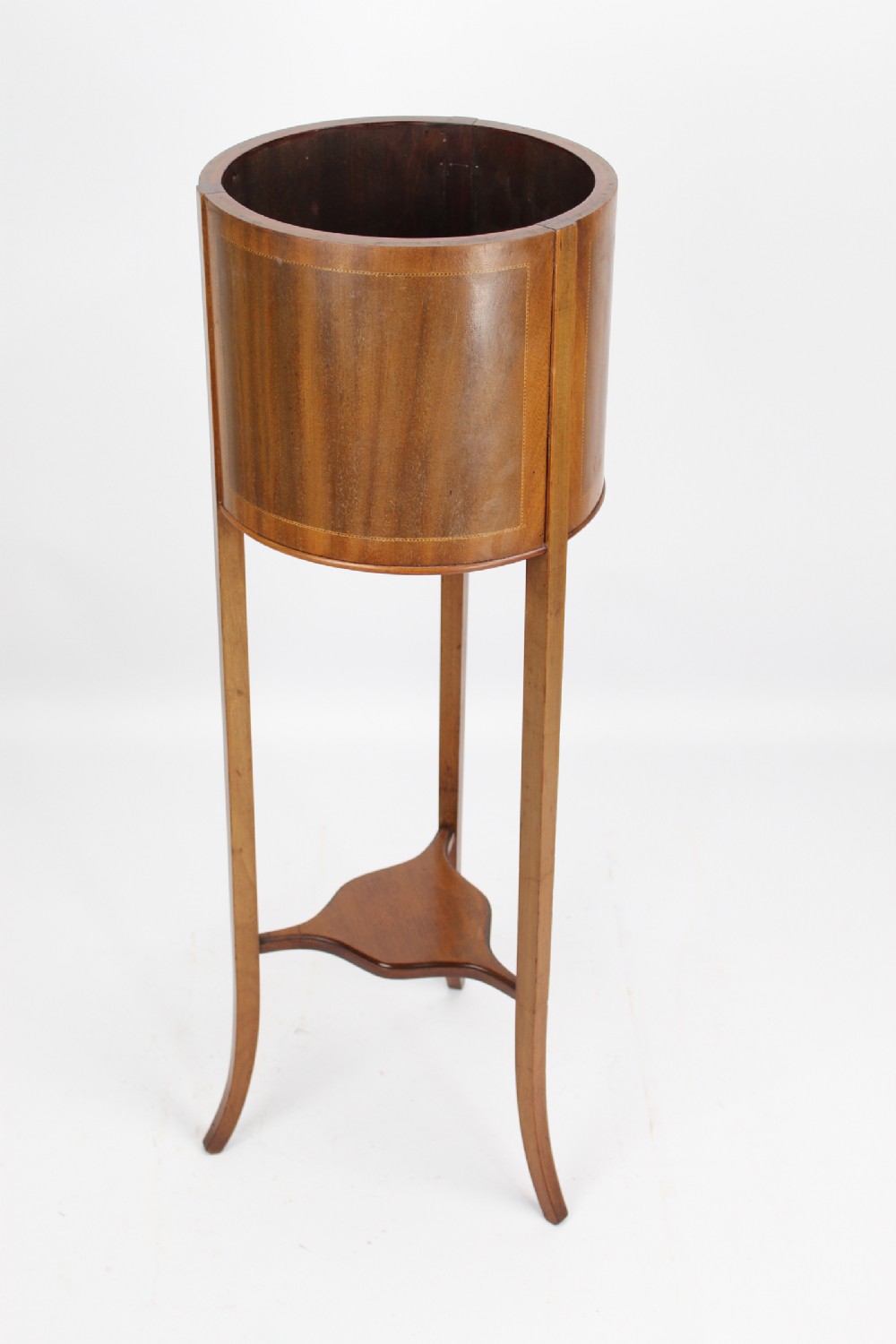 Edwardian Mahogany & Inlaid Jardinière Plant Stand