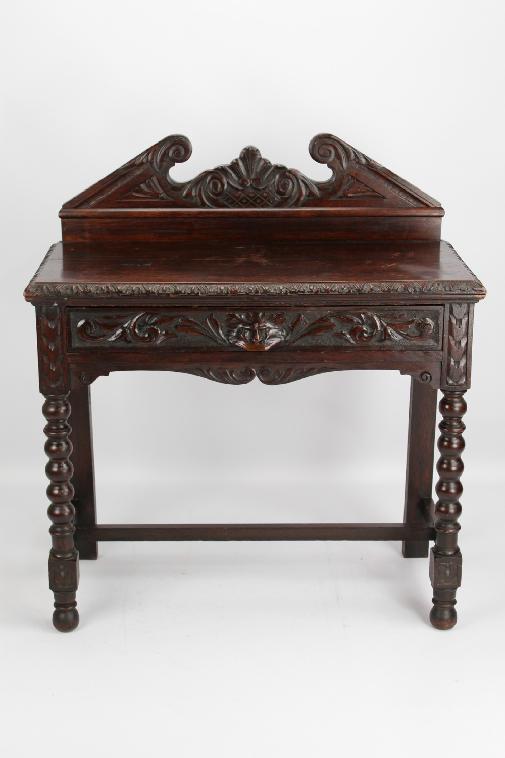 Victorian Gothic Revival Oak Hall Table