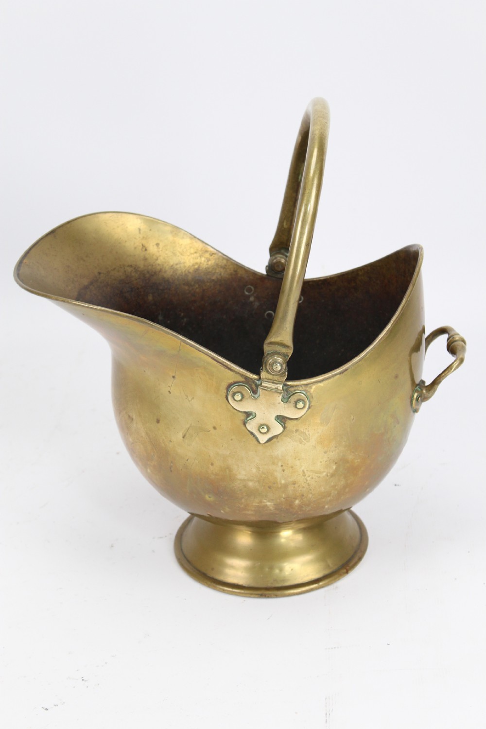 Victorian Brass Helmet Coal Scuttle Log Bin Bucket