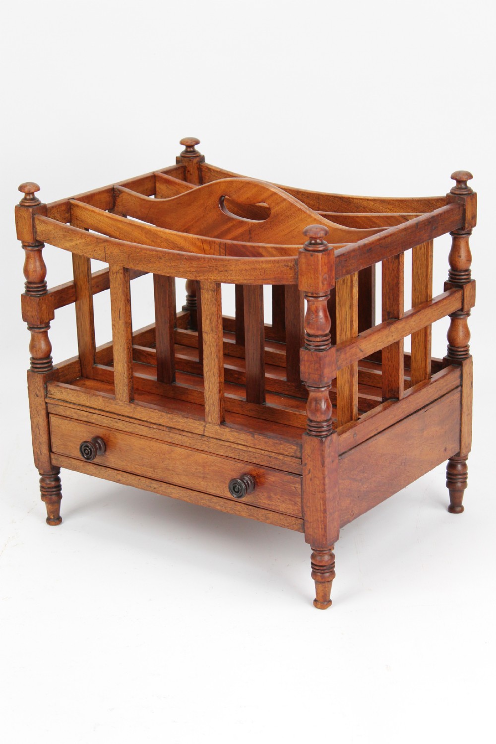 Small George III Mahogany Canterbury With Drawer