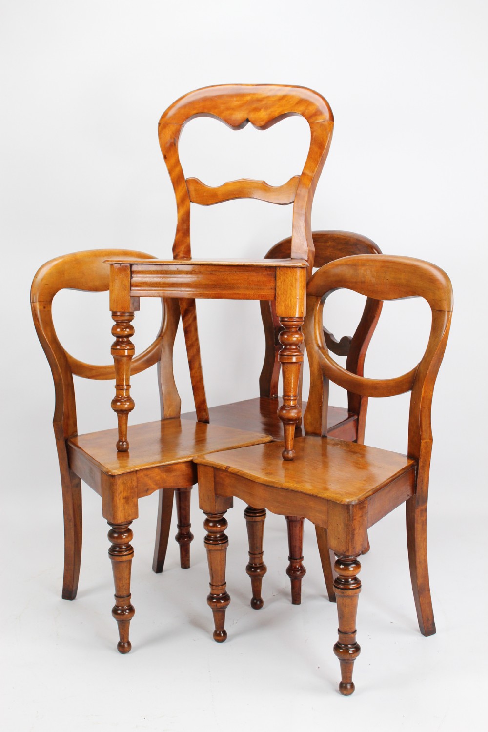 Harlequin Set of 4 Victorian Balloon Back Chairs