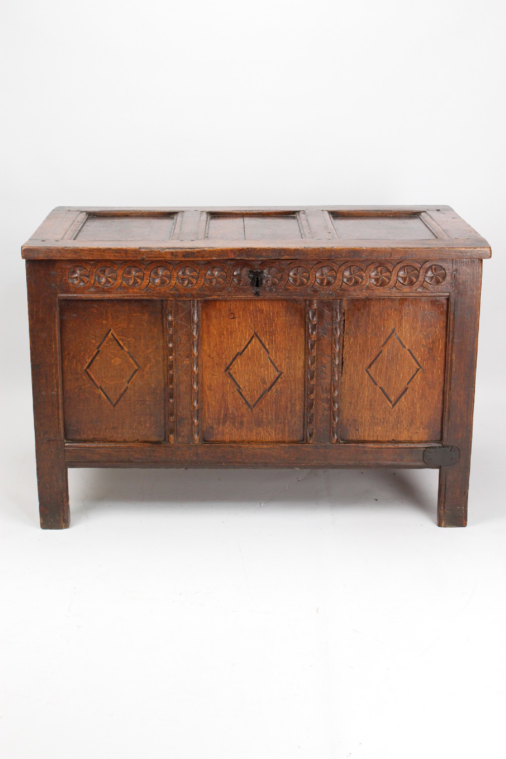 17th Century Charles II Oak & Inlaid Coffer