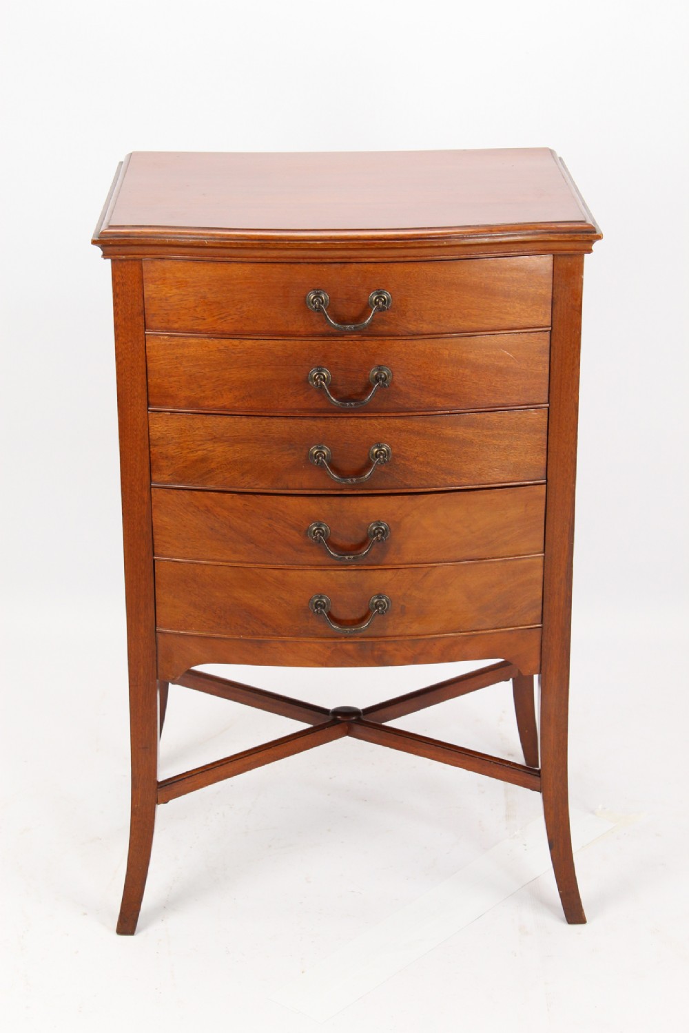 Antique Bow Front Mahogany Music Cabinet