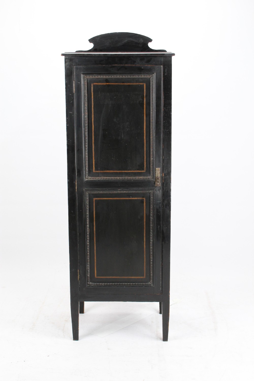 Tall & Slim Ebonised Edwardian Cupboard