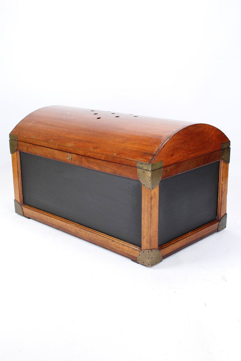 Edwardian Mahogany Dome Top Trunk