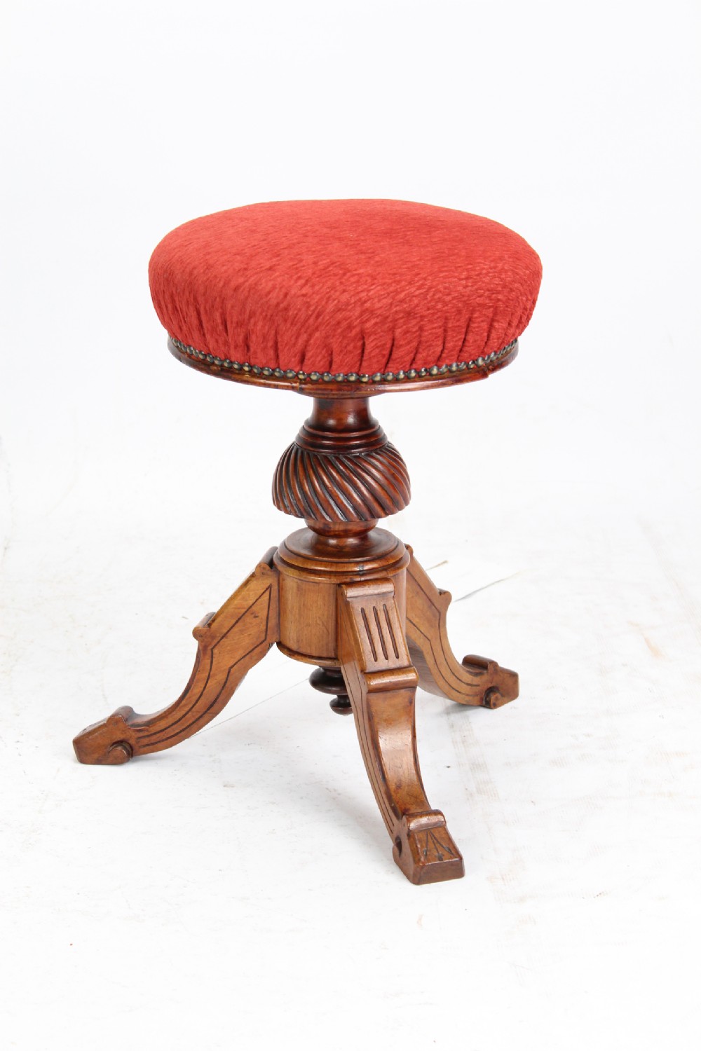 Victorian Walnut Adjustable Rise and Fall Piano Stool