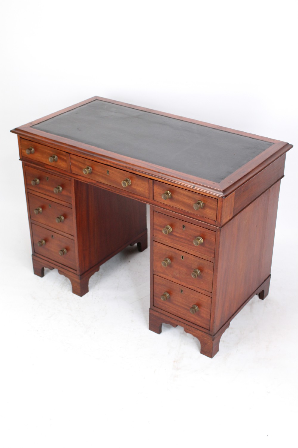 Small Victorian Mahogany Pedestal Desk, Hobbs & Co London