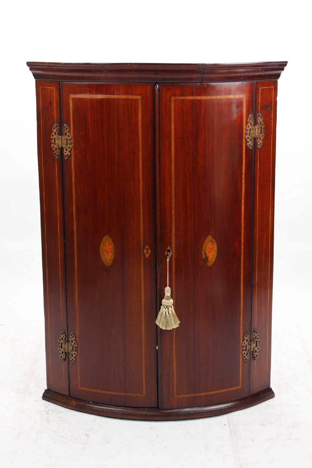 Georgian Mahogany Bow Front Corner Cupboard