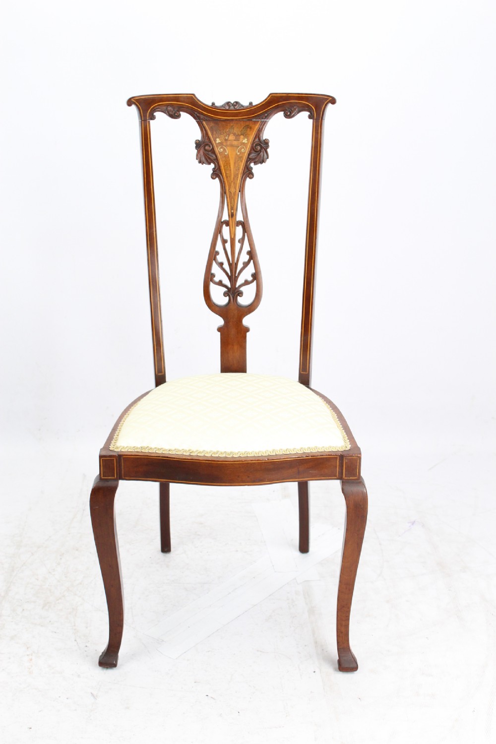 Edwardian Inlaid Mahogany Dressing Table Chair