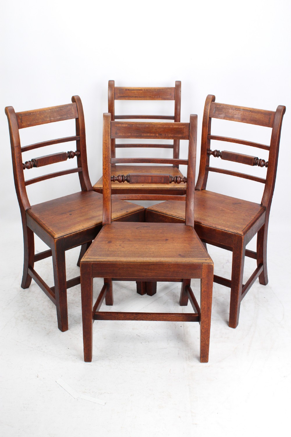 Set 4 Victorian Mahogany Kitchen Chairs