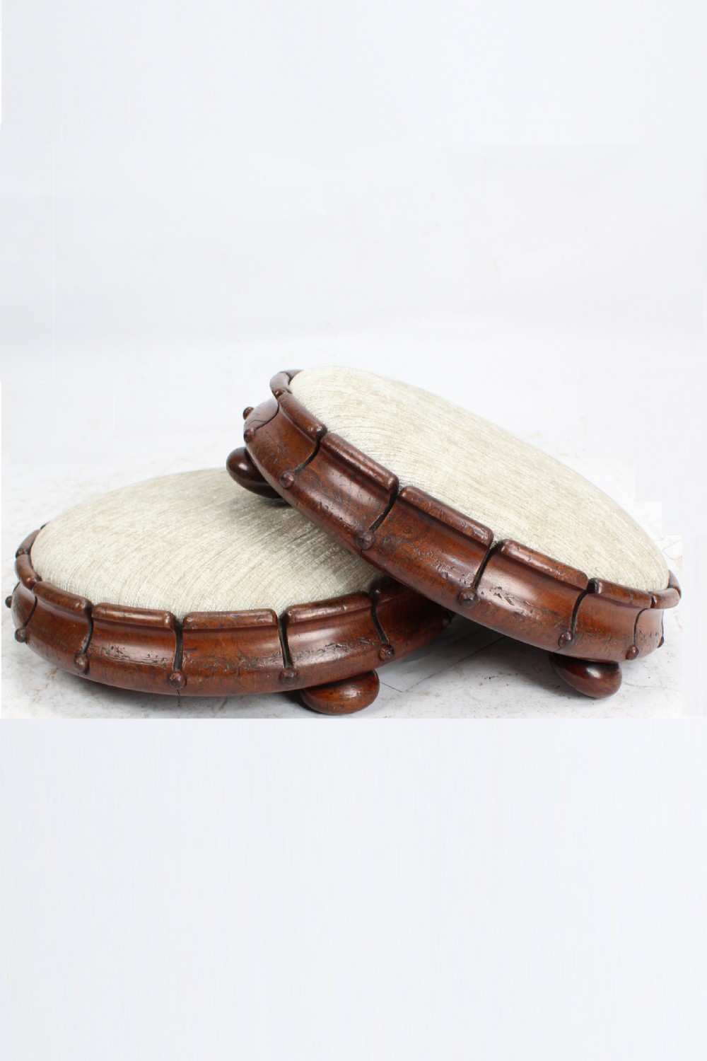Pair Victorian Mahogany Foot Stools