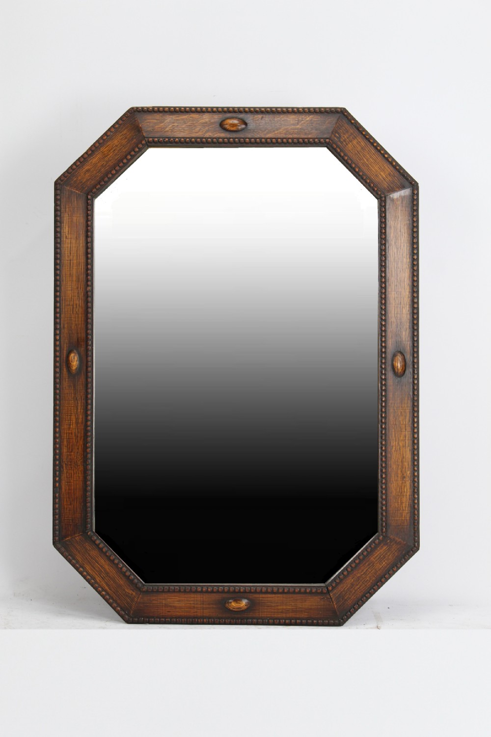 Large Art Deco Oak Octagonal Mirror