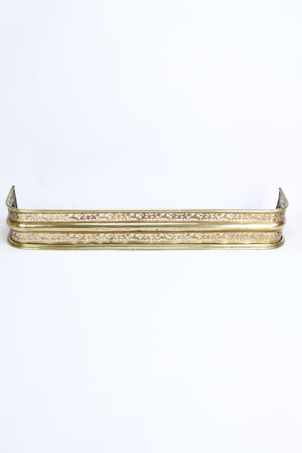 Small Victorian Pierced Brass Fire Fender