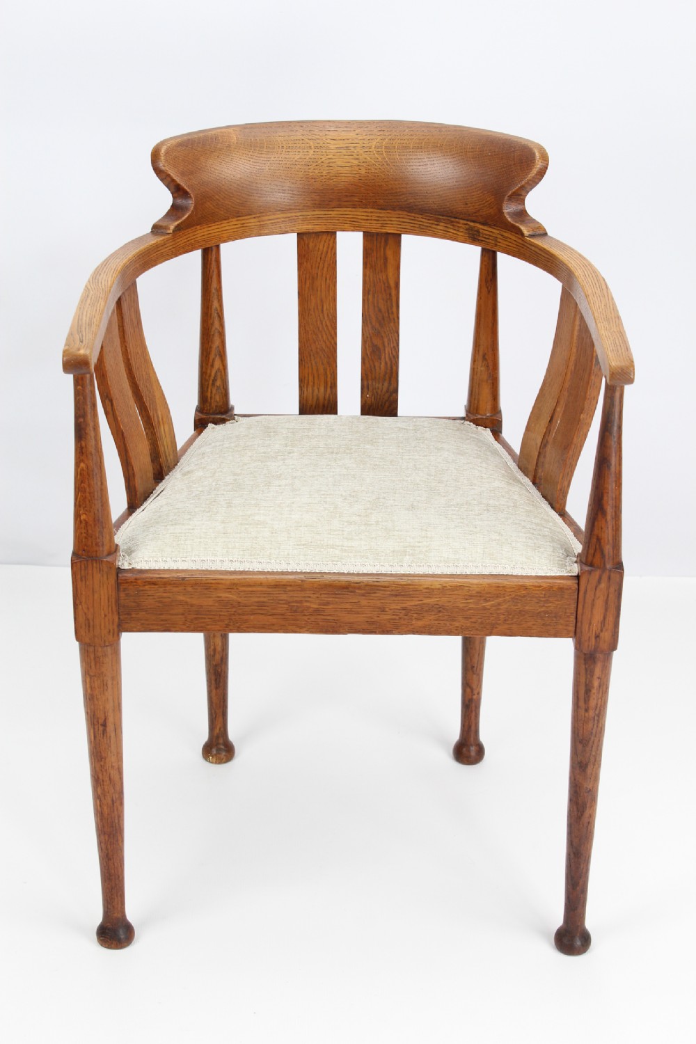 Edwardian Arts & Crafts Oak Tub Chair