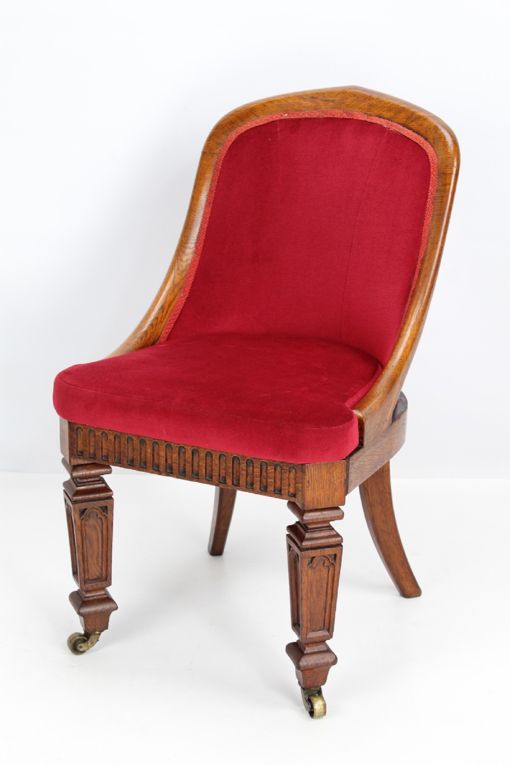 Victorian Gothic Revival Oak Desk Chair