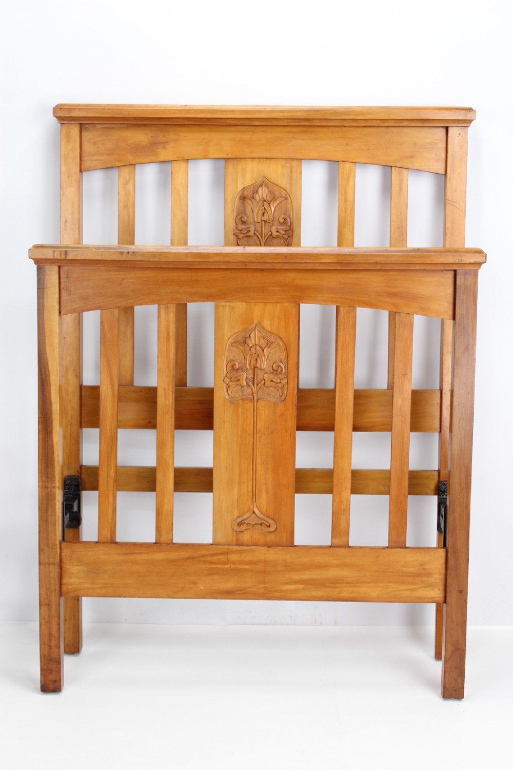 Antique Edwardian Fruitwood Single Bed