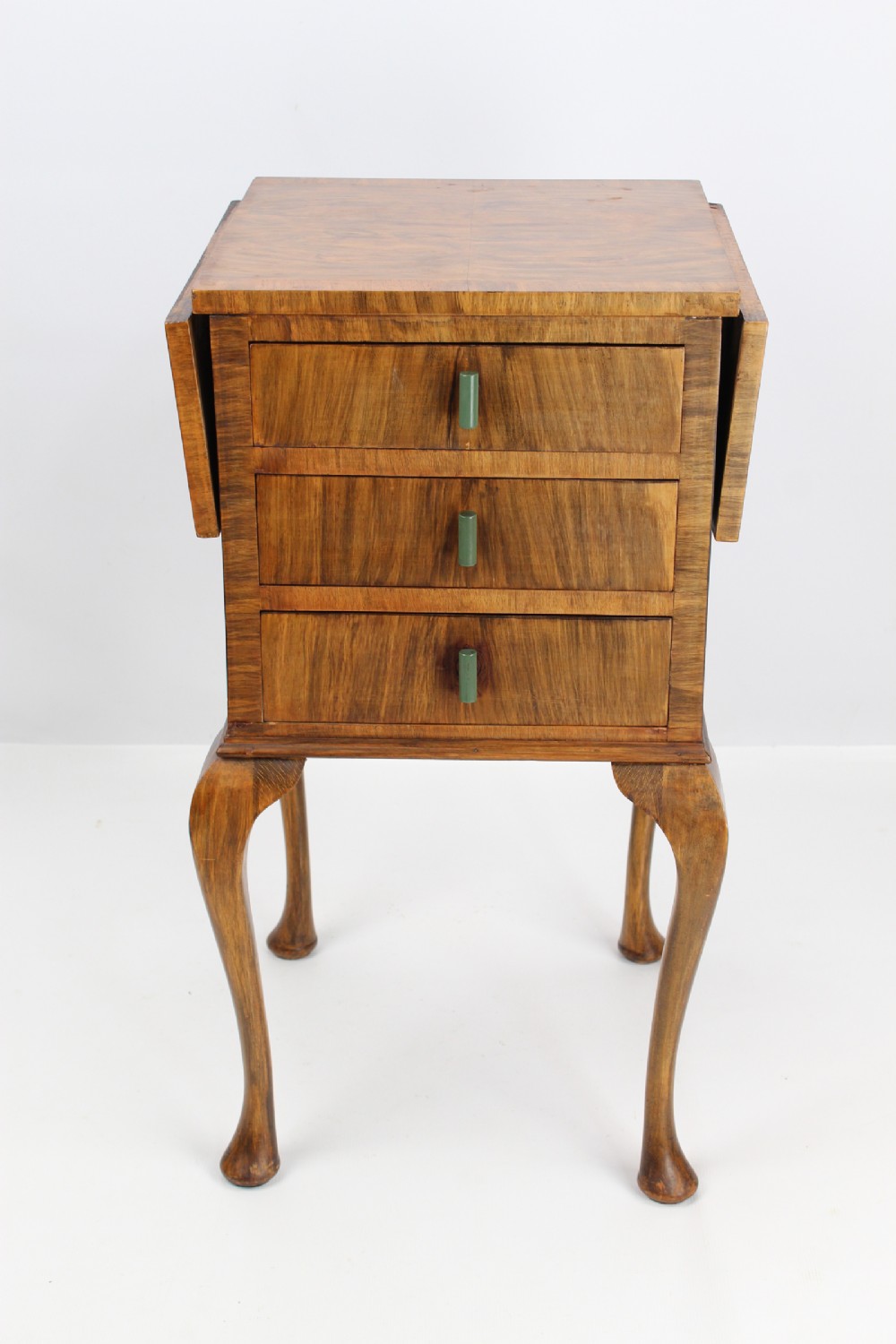 Art Deco Walnut Bedside Table Chest of Drawers