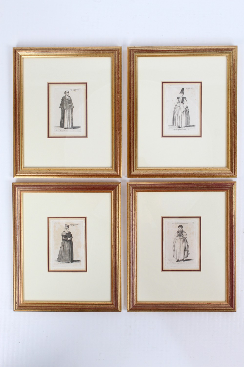 Set Four Small 17th Century Wenceslaus Hollar Etchings
