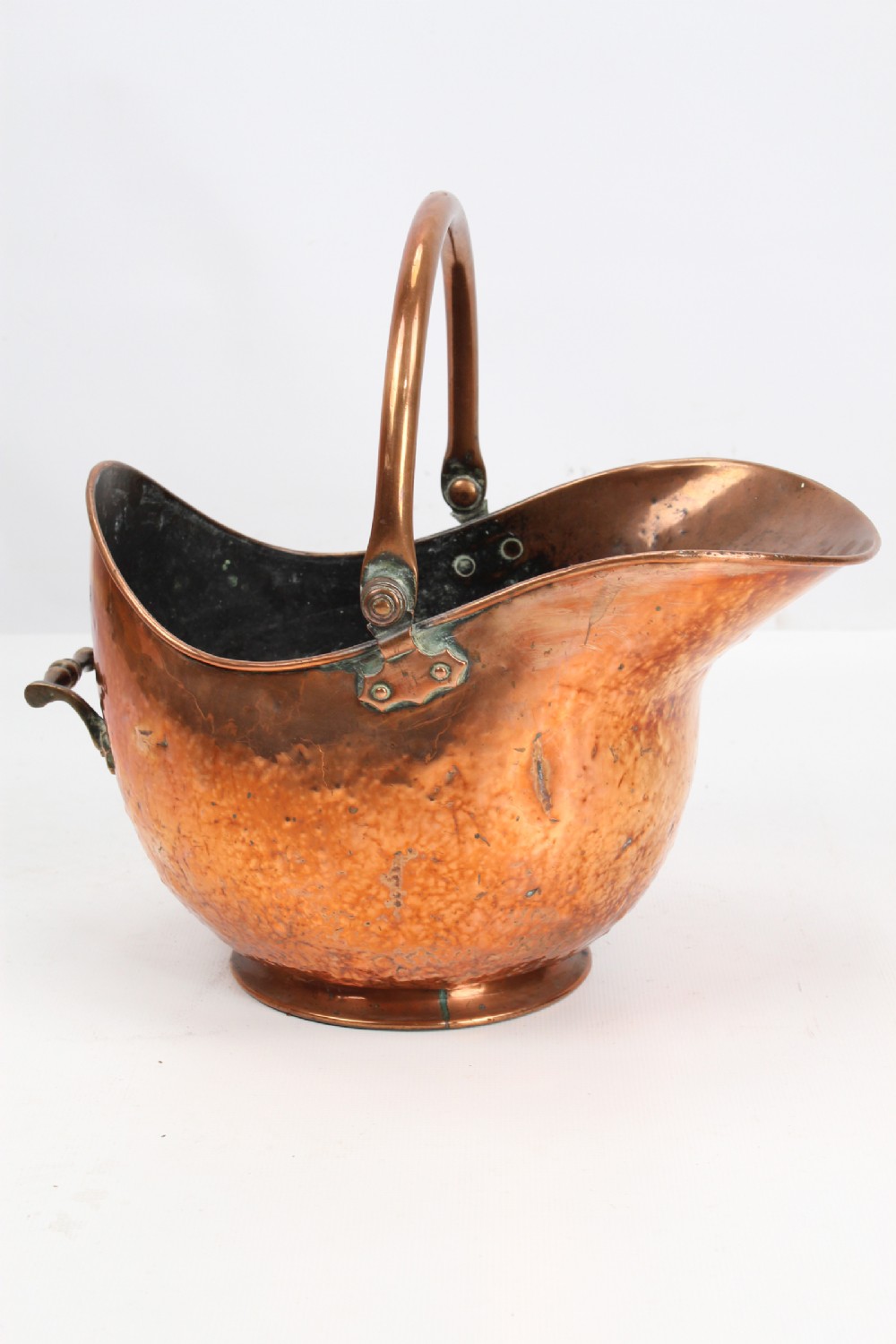 Victorian Copper Helmet Coal Scuttle