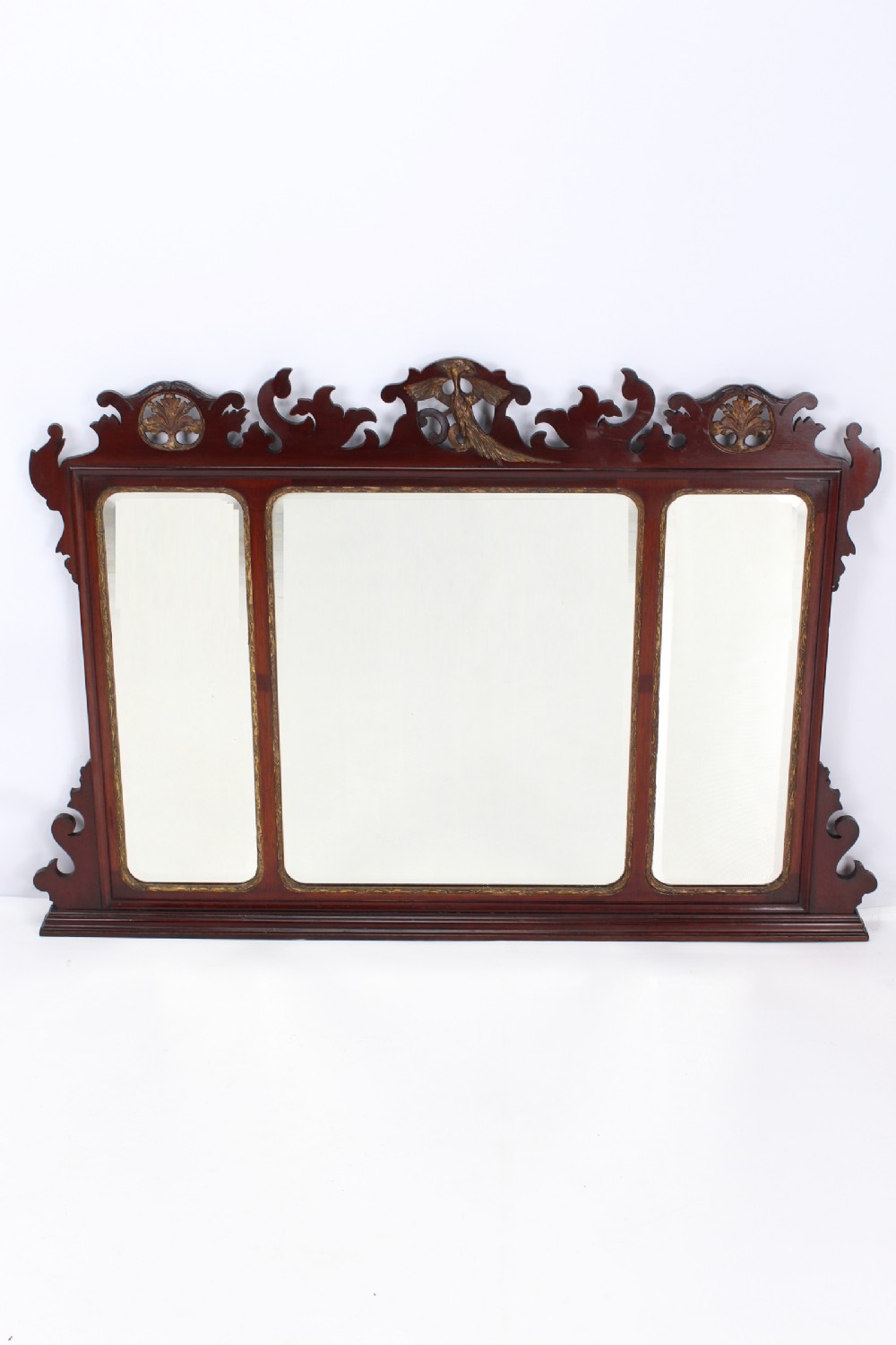 Edwardian Chippendale Fretwork Overmantle Mirror
