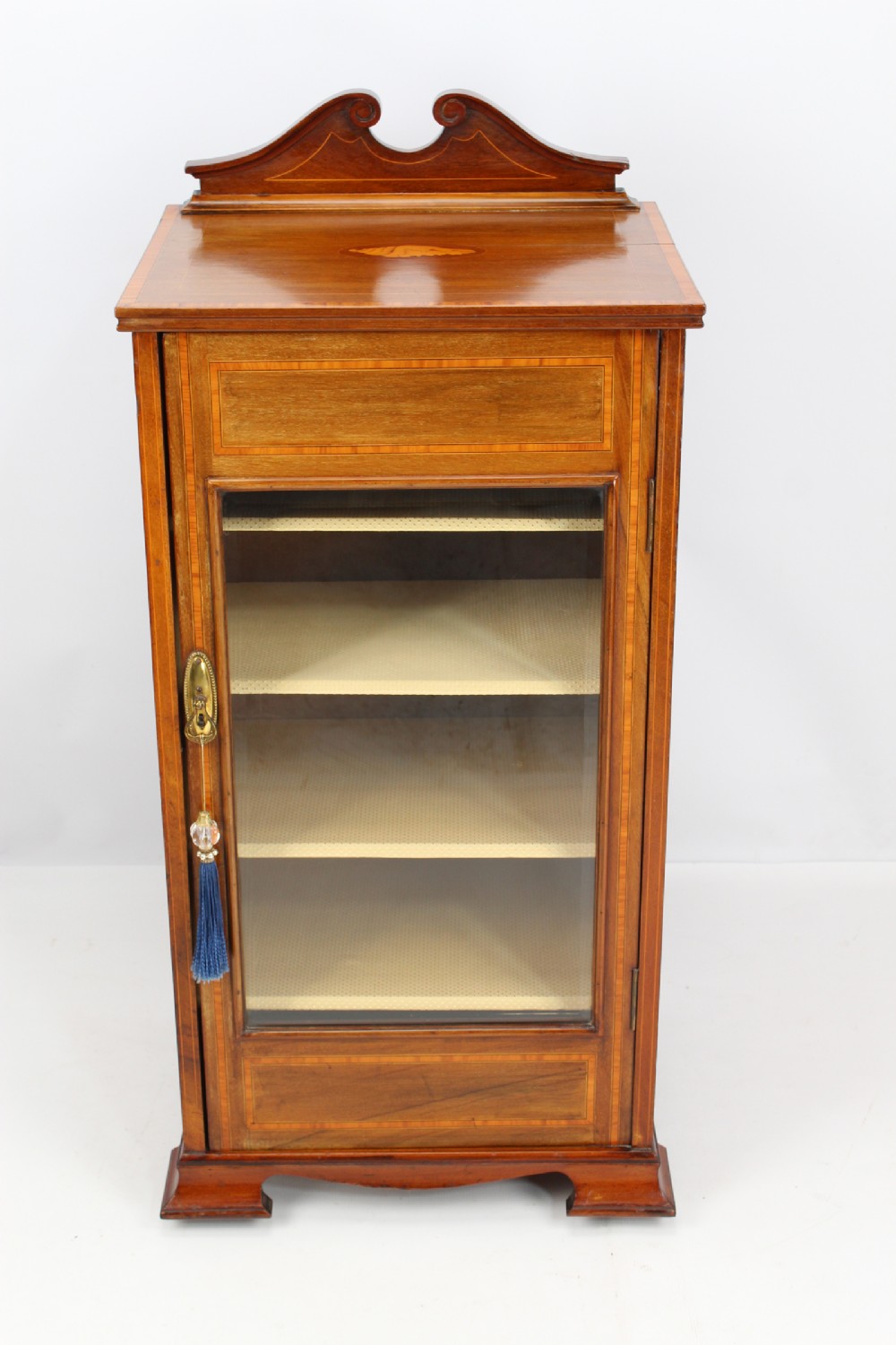 Edwardian Mahogany & Inlaid Music Cabinet Bookcase