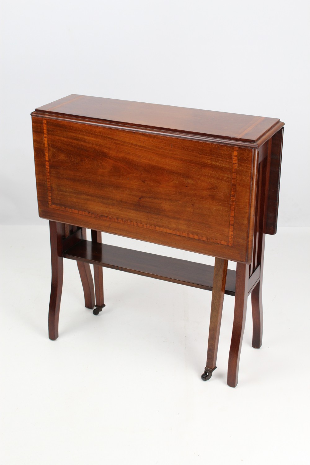 Edwardian Mahogany & Inlaid Drop Leaf Sutherland Table