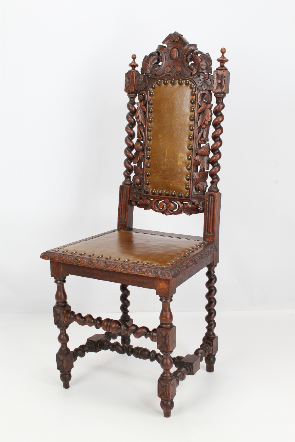 Antique Victorian Oak Gothic Revival Chair