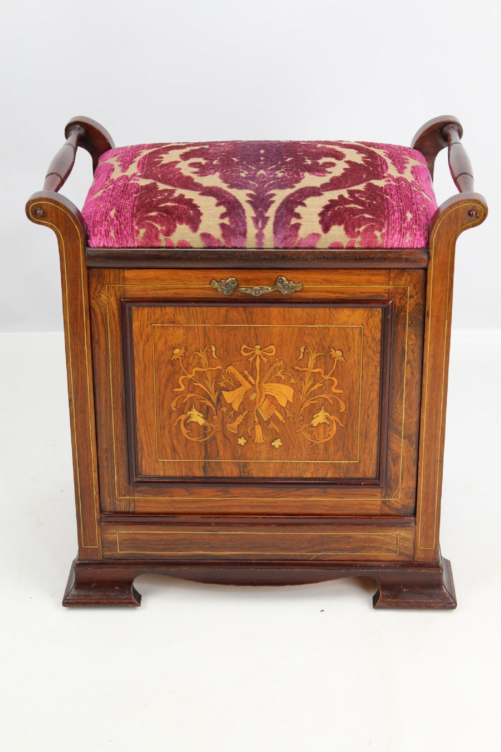 Victorian Inlaid Rosewood Piano Stool
