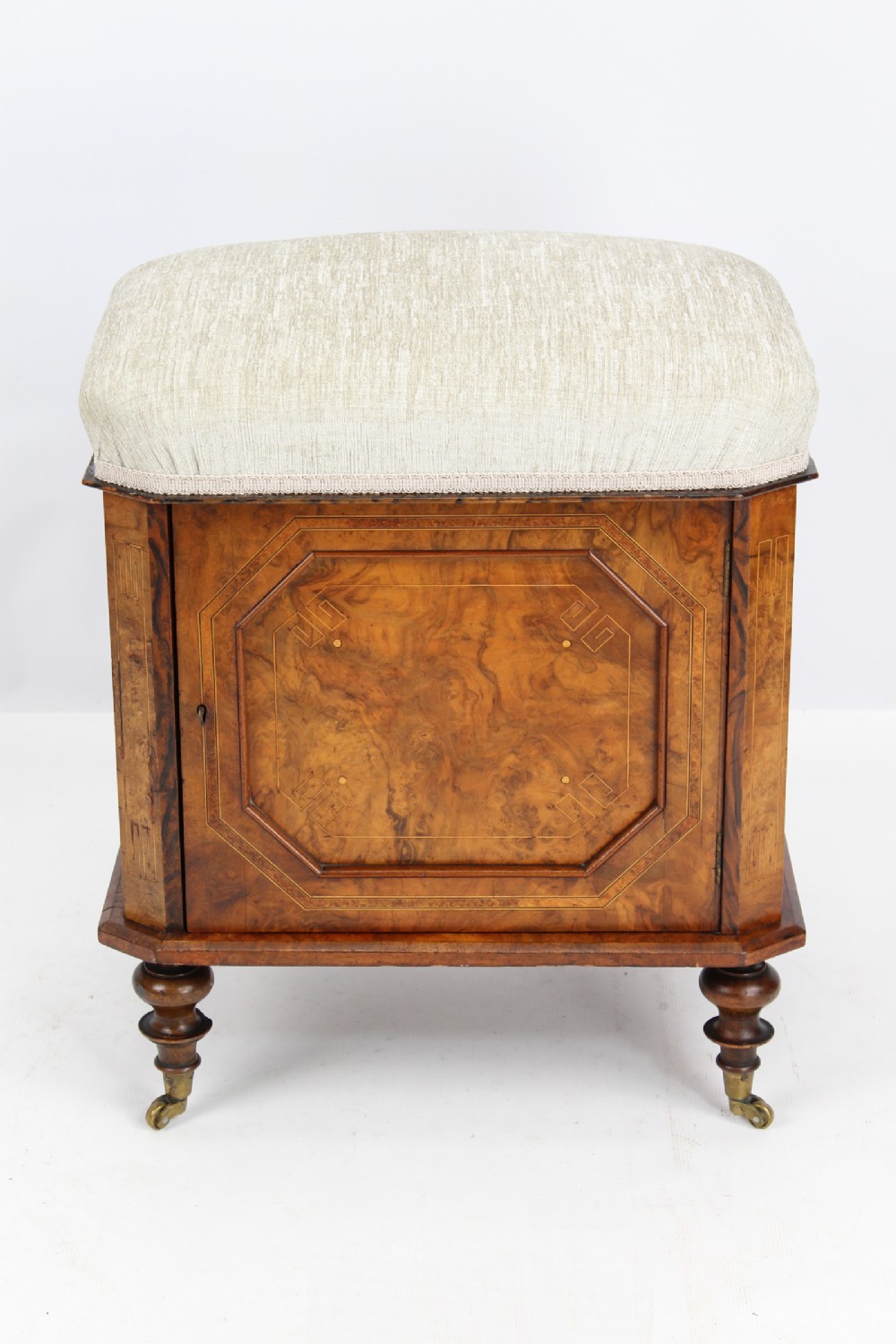 Small Victorian Burr Walnut Ottoman Stool