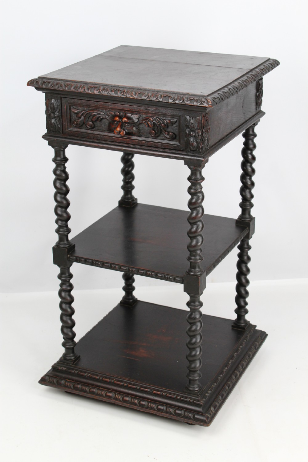 Victorian Gothic Revival Oak Whatnot