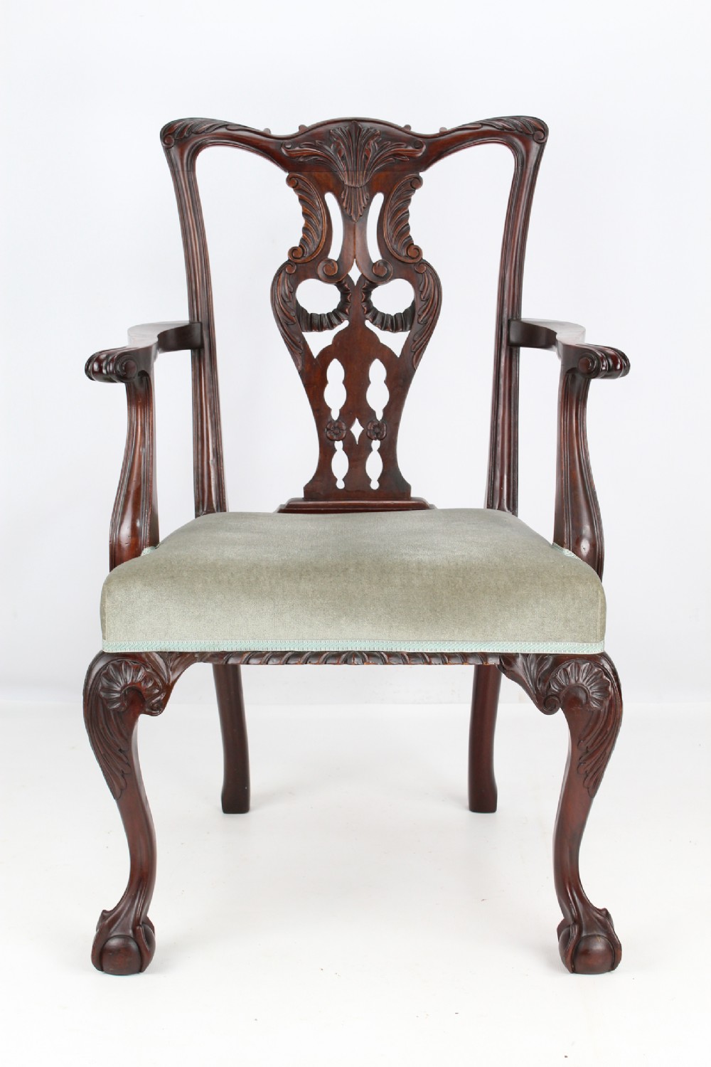 Edwardian Mahogany Chippendale Desk Chair