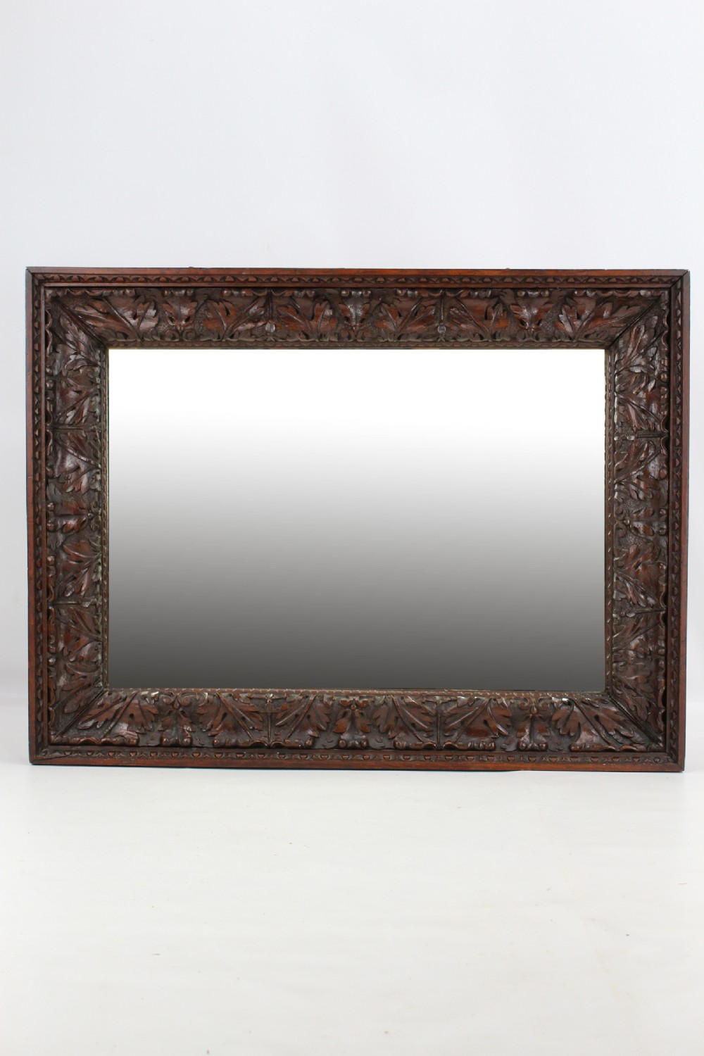 Victorian Carved Oak Mirror (3FT Wide)