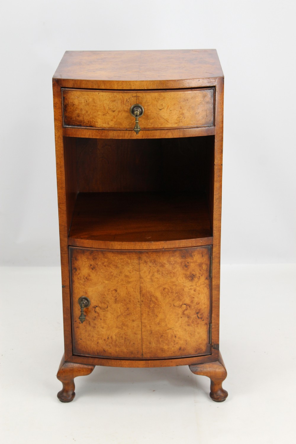 Art Deco Burr Walnut Bedside Cabinet