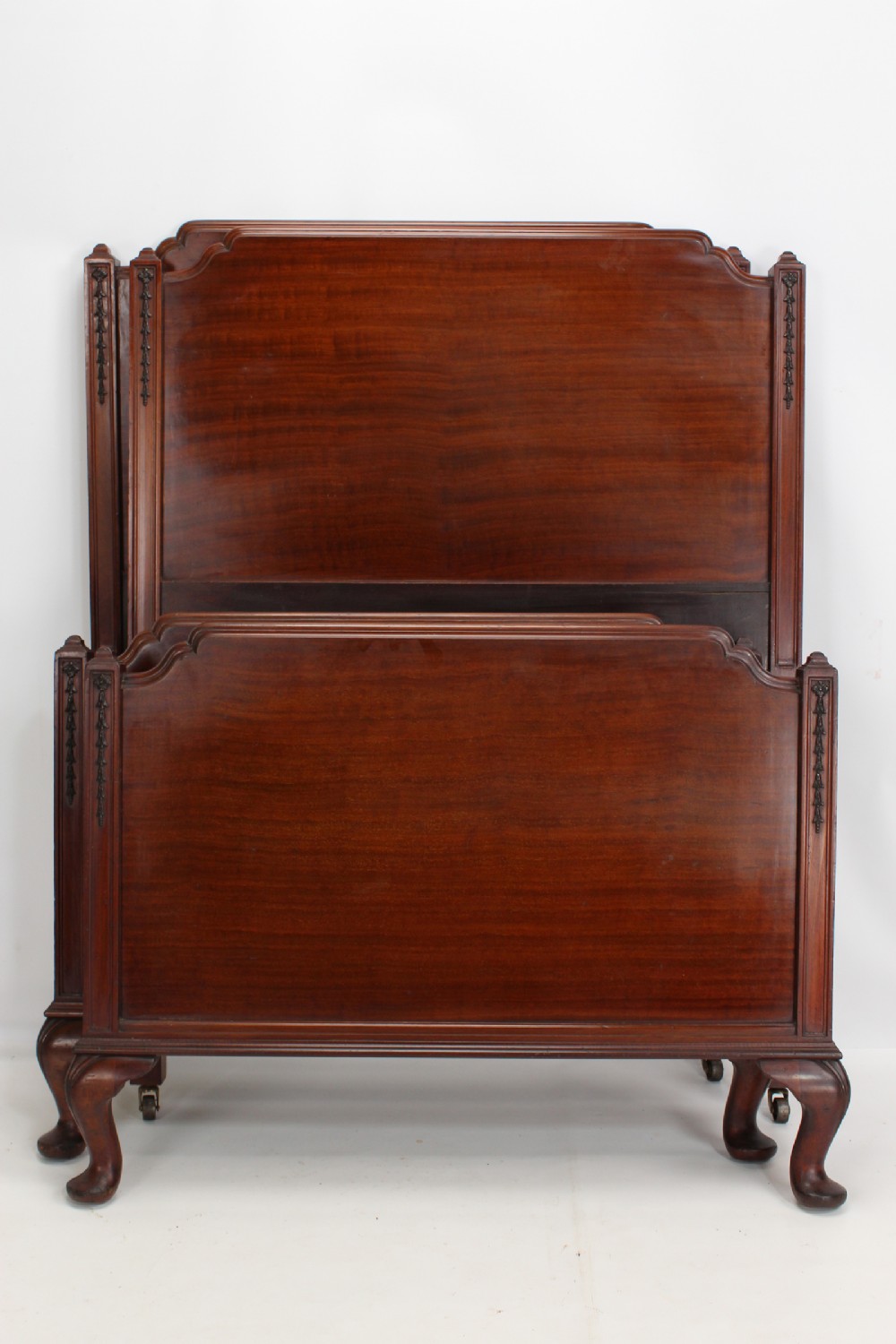 Pair of Edwardian Mahogany Single Beds