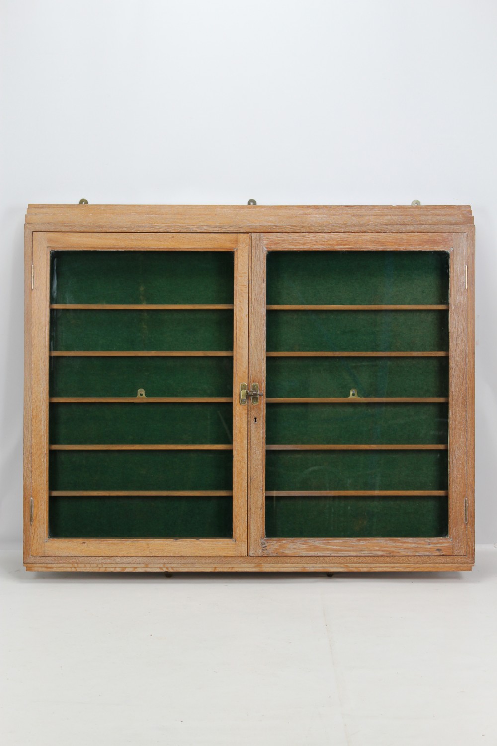 Art Deco Limed Oak Hanging Display Cabinet Shop Cabinet